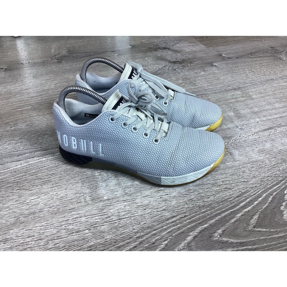 NOBULL Shoes Mens Size 6.5 W 8 Gray Trainer Sneakers Gum Sole CrossFit Athletic